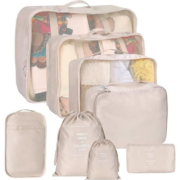 8Set Packing Cubes for Suitcase,Travel LuggagePacking Organizers with LaundryBag - Picture 7 of 7